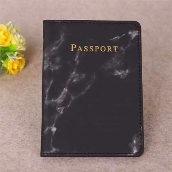 2/$30 Black Marble Travel Passport Holder - Picture 1 of 3
